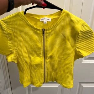 Revolve Brand SuperDown Yellow Zip Top